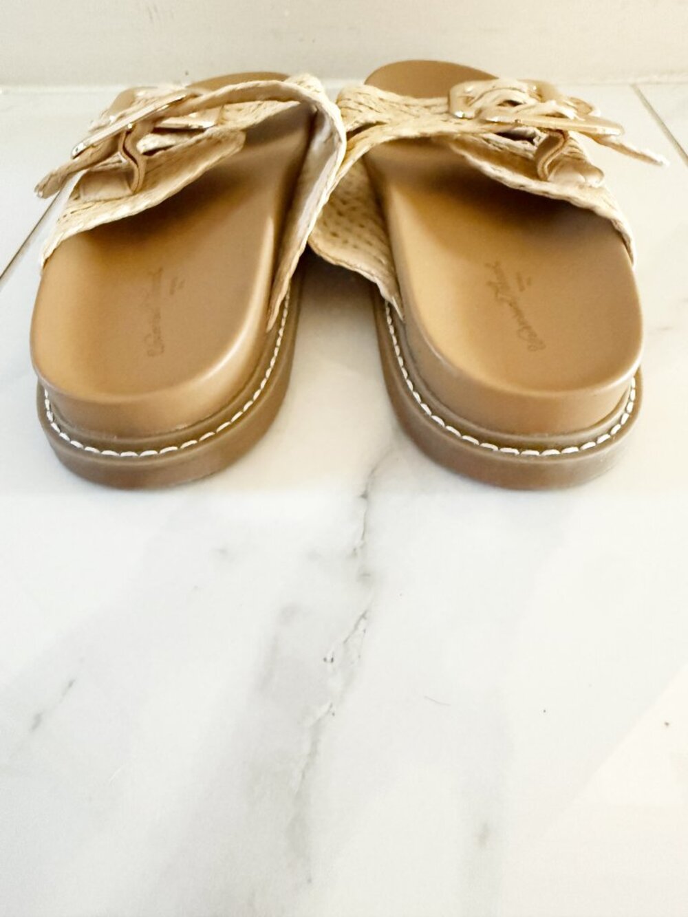 Universal Thread Natural SIZE 7 Collin Sandals Memory Foam Insole Raffia Straw - Picture 4 of 11